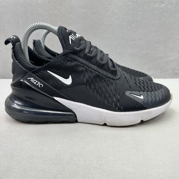 Womens Size 7.5 Nike Air Max 270 Shoes Black / White Athletic Running Sneakers - Picture 1 of 9
